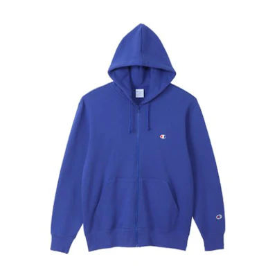 Champion FW22 Small Logo Embroidered Plain Zip Hoodie Unisex Japan Edition C3-W104