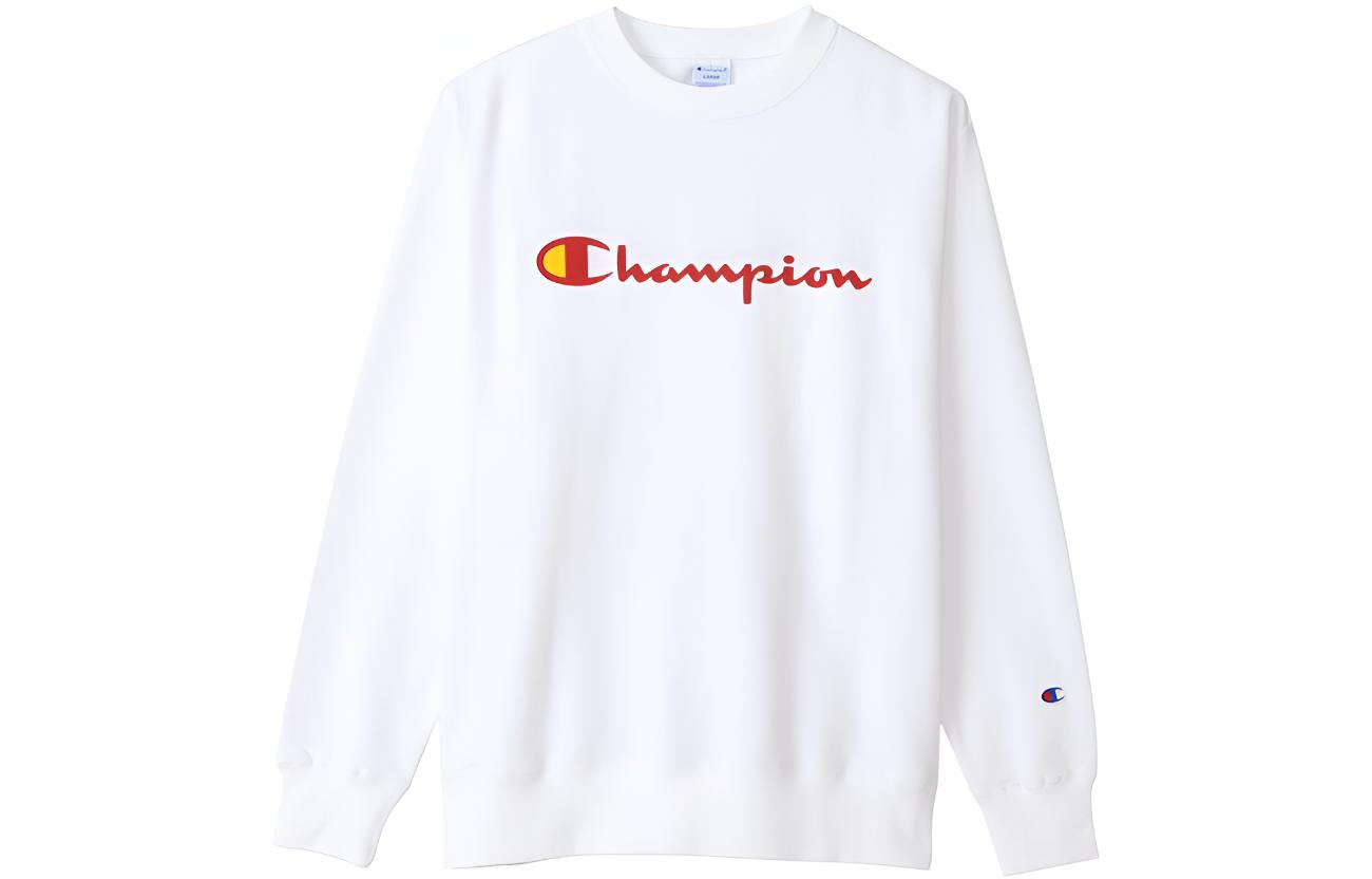 Champion FW22 Solid Color Logo Print Pullover Sweatshirt Unisex C3-W007