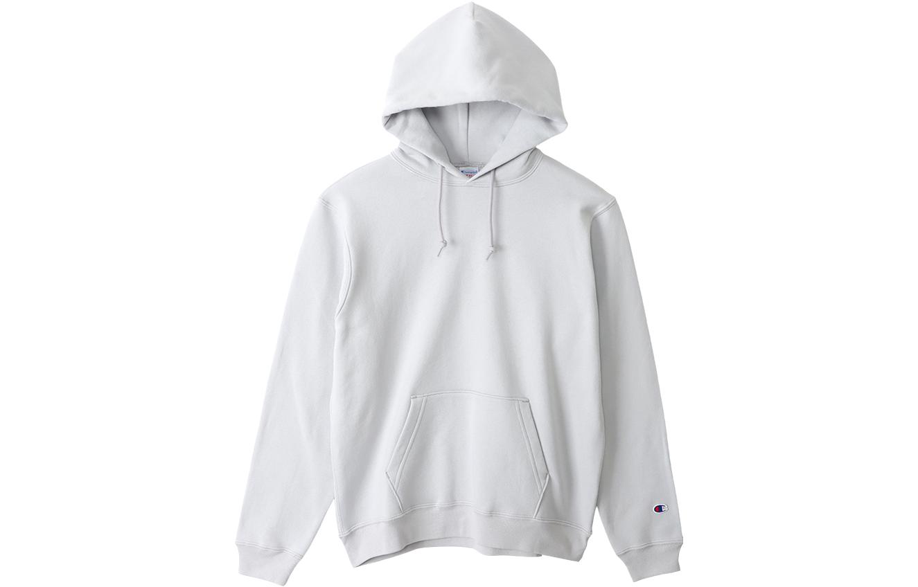 Champion FW22 Solid Logo Patch Drawstring Hoodie Unisex C5-P101
