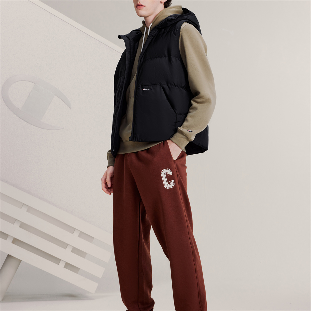 Shop Champion FW23  Life Series Logo Print Hooded Sleeveless Down Vest Unisex UM-YDJ01