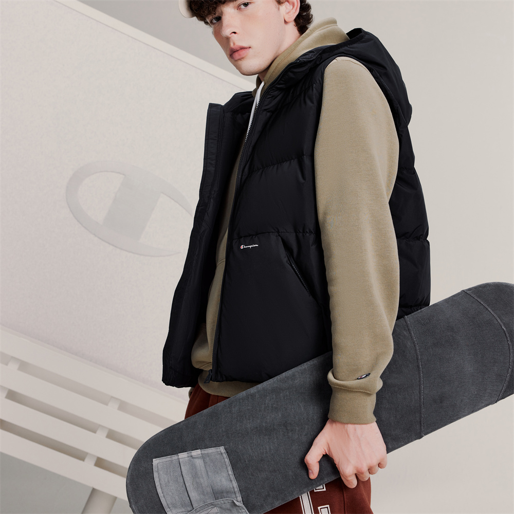 Purchase Champion FW23  Life Series Logo Print Hooded Sleeveless Down Vest Unisex UM-YDJ01