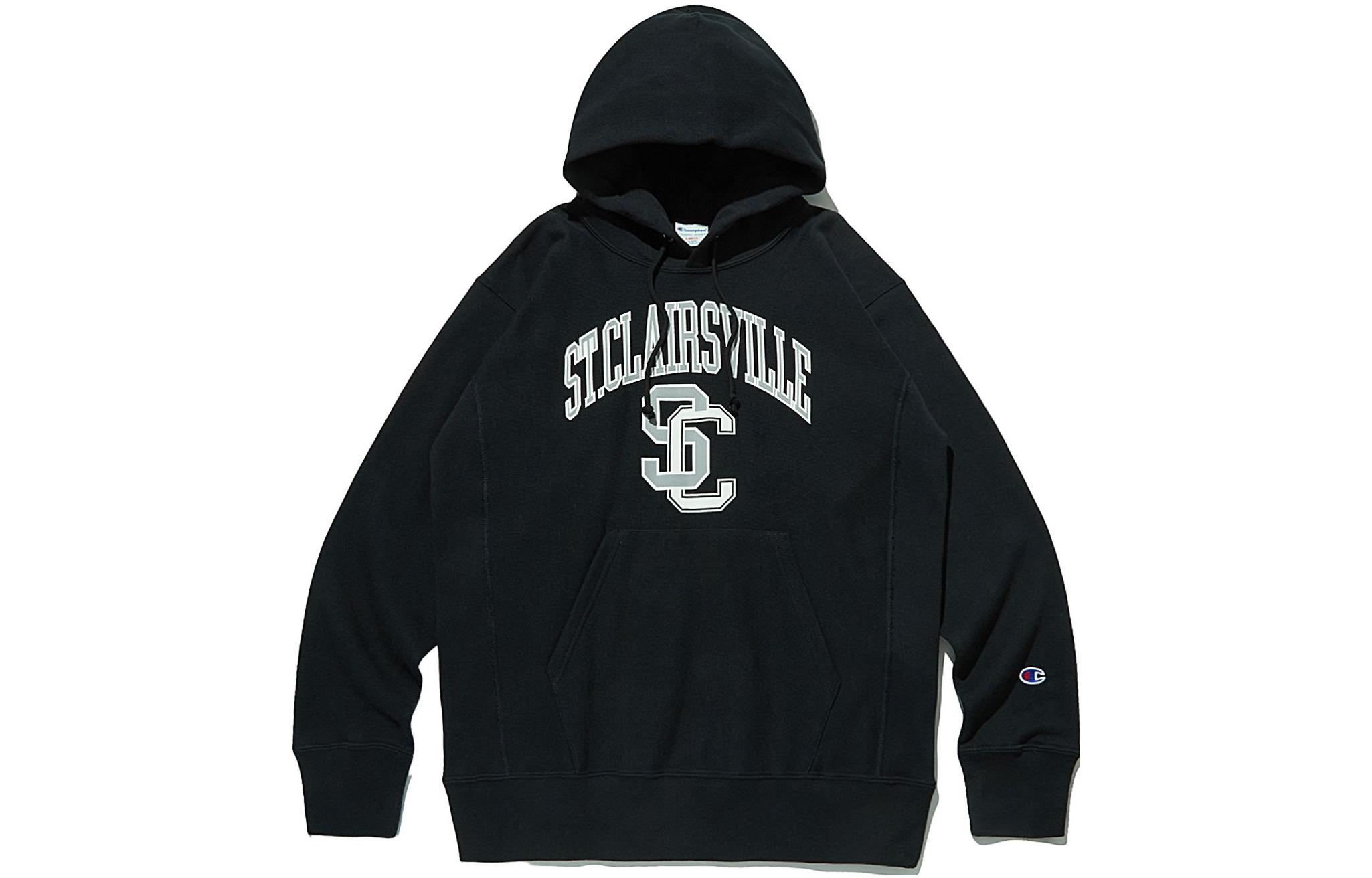 Champion FW23 Black Alphabet Pattern Hoodie Unisex Pullover CKTS3F503BK