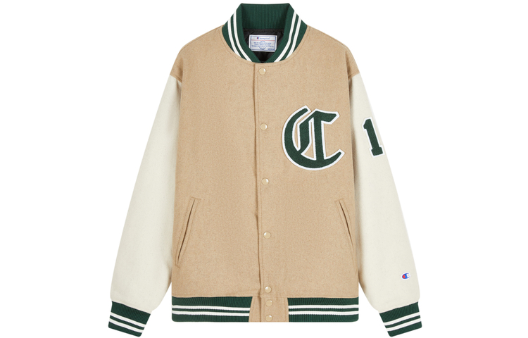 Order Champion FW23 Campus Collection Thick Patchwork Varsity Baseball Jacket Unisex C3-Y606