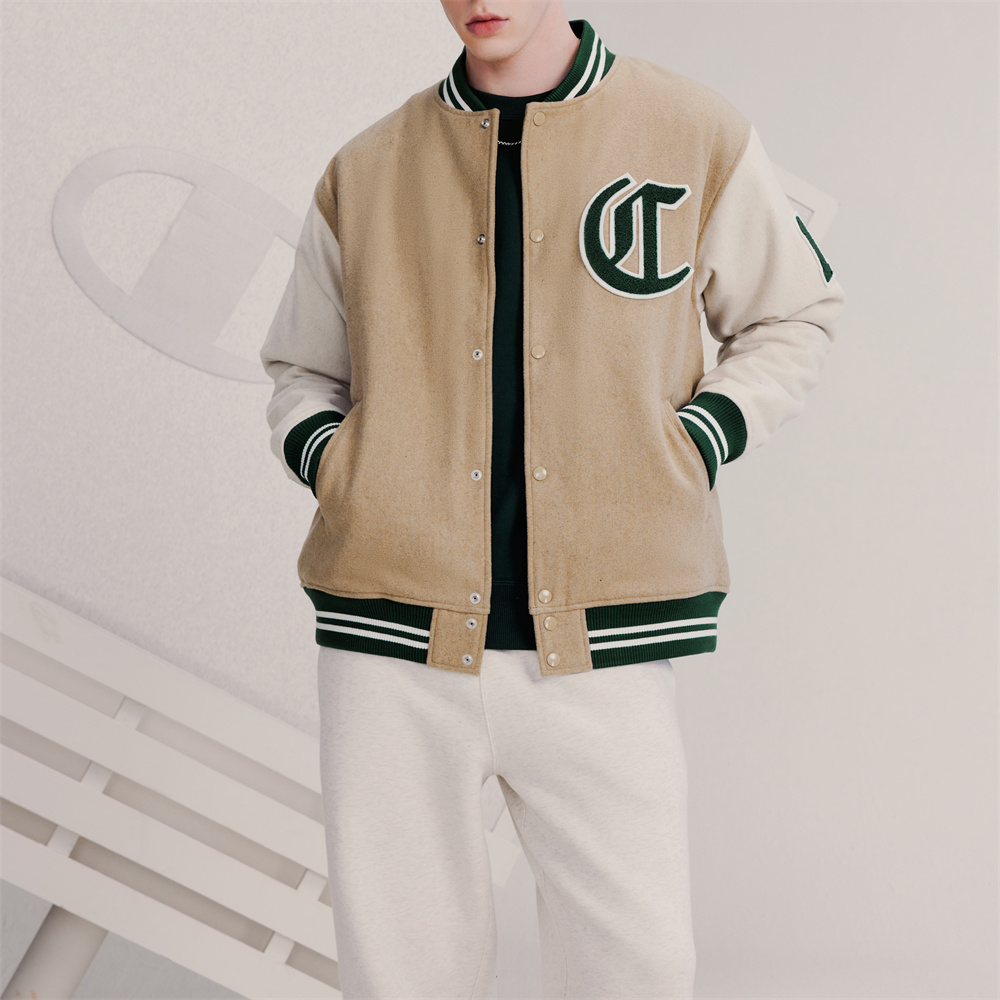 Purchase Champion FW23 Campus Collection Thick Patchwork Varsity Baseball Jacket Unisex C3-Y606