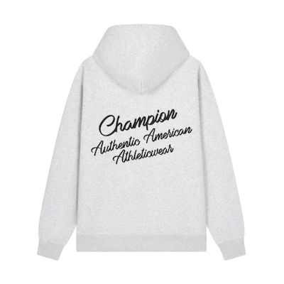 Champion FW23 Campus Logo Hoodie - Fleece, Embroidered Unisex Pullover C3-Y101
