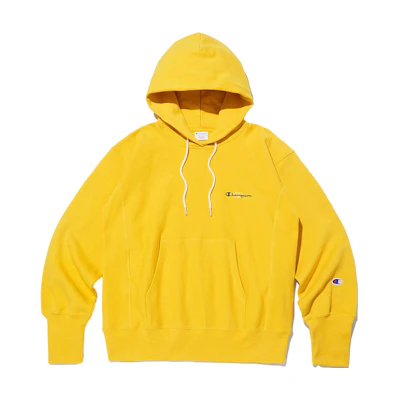 Champion FW23 Letter Logo Pullover Hoodie Yellow Unisex CKTS3F561Y2