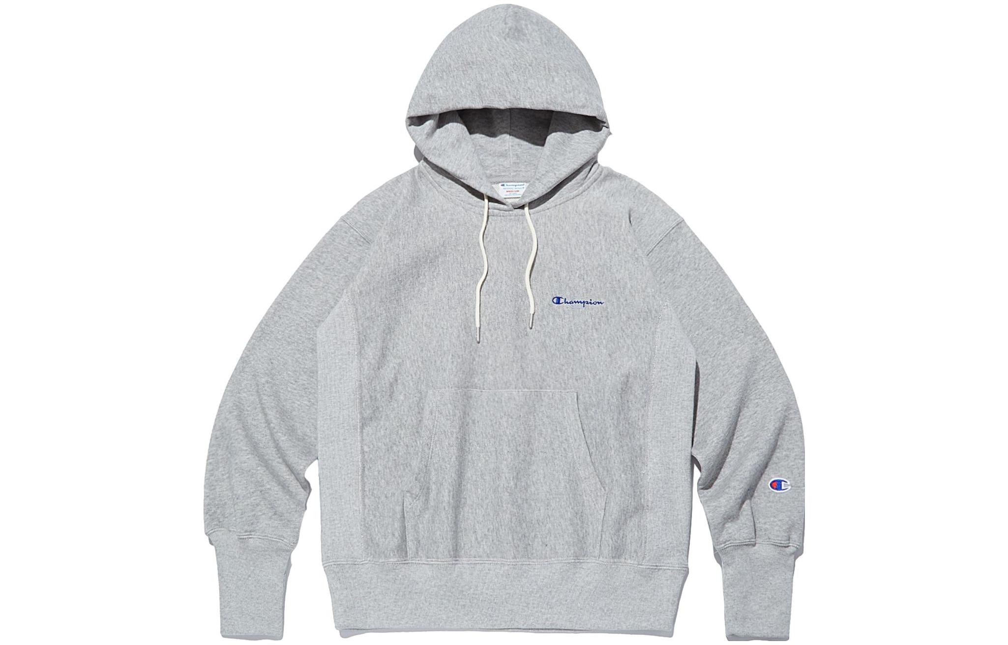 Champion FW23 Letter Pattern Hoodie Unisex Pullover - Gray CKTS3F561G2