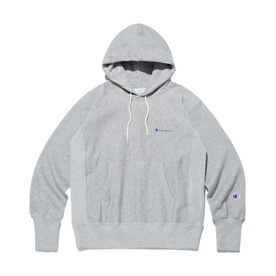 Champion FW23 Letter Pattern Hoodie Unisex Pullover - Gray CKTS3F561G2