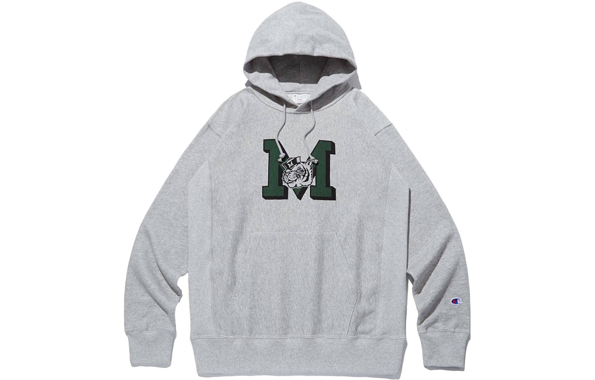 Champion FW23 Letter Print Pullover Hoodie Unisex - Gray CKTS3F503G2