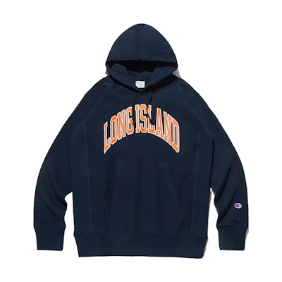 Champion FW23 Letter Print Pullover Hoodie Unisex Blue CKTS3F503N2