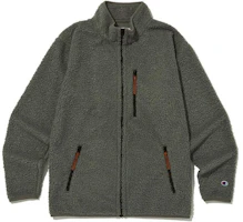 Champion FW23 Logo High Collar Zip-Up Loose Fit Jacket Dark Gray CKJA3F323G3 Champion FW23 Logo High Collar Zip-Up Loose Fit Jacket Dark Gray CKJA3F323G3