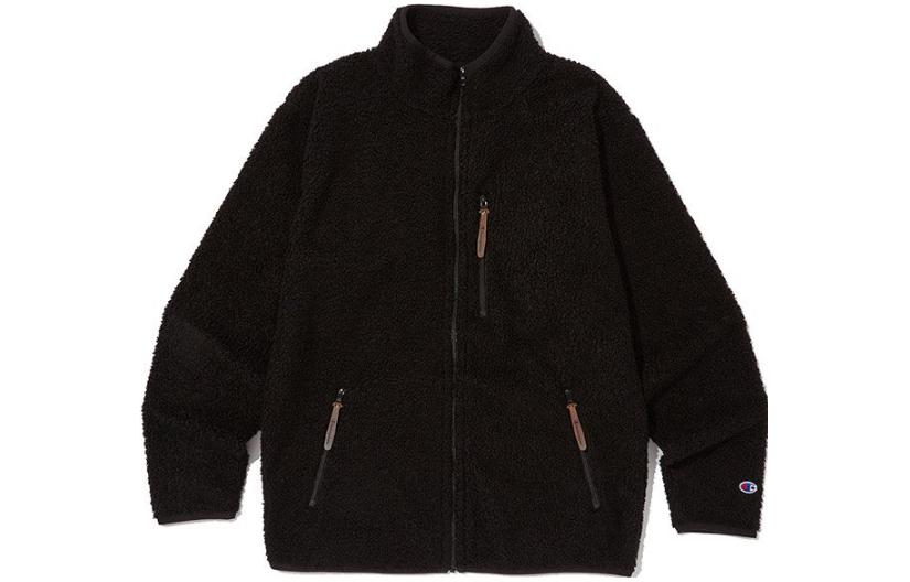 Champion FW23 Logo High Neck Zip-Up Loose Fit Jacket Black () CKJA3F323BK