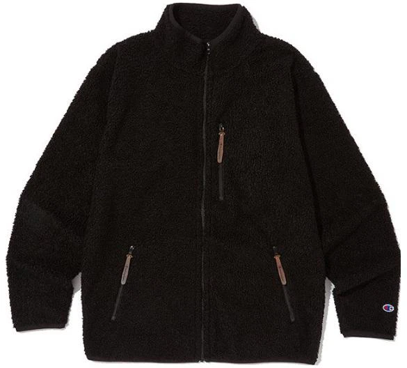 champion-fw-23-logo-high-neck-zip-up-loose-fit-jacket-black-ckja-3-f323-bk