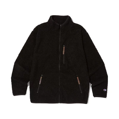Champion FW23 Logo High Neck Zip-Up Loose Fit Jacket Black () CKJA3F323BK
