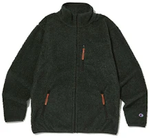 Champion FW23 Logo Mock Neck Zip-Up Loose Fit Solid Jacket Green () CKJA3F323E3 Champion FW23 Logo Mock Neck Zip-Up Loose Fit Solid Jacket Green () CKJA3F323E3