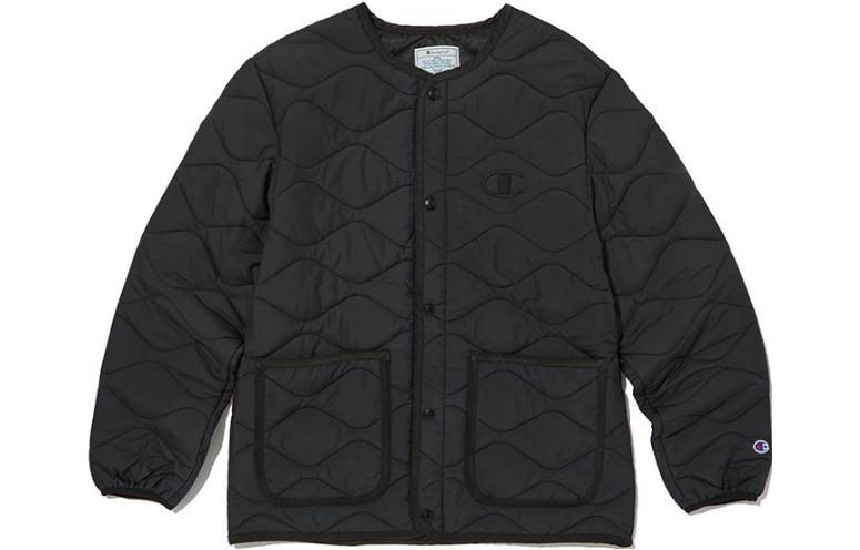 Champion FW23 Logo Print Single-Breasted Jacket Men’s Black CKJU3F001BK