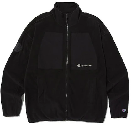 Champion FW23 標誌拼接設計黑色拉鍊外套 - 時尚夹克 CKJA3F403BK Buy Champion FW23 標誌拼接設計黑色拉鍊外套 - 時尚夹克 CKJA3F403BK