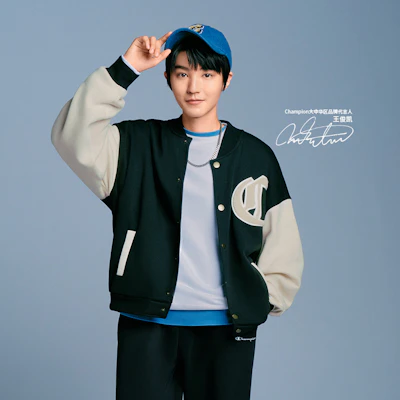 Champion FW23 Rochester Black Colorblock Baseball Jacket - Unisex Varsity Style EM-YOT05 Purchase Champion FW23 Rochester Black Colorblock Baseball Jacket - Unisex Varsity Style EM-YOT05