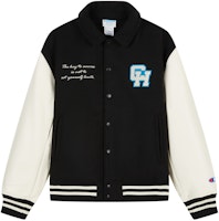 Champion FW23 Unisex Colorblock Letter Patchwork Baseball Puffer Jacket. UM-YDJ05 Champion FW23 Unisex Colorblock Letter Patchwork Baseball Puffer Jacket. UM-YDJ05