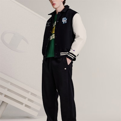 Champion 2023秋冬男女拼色字母补丁棒球羽绒夹克. UM-YDJ05 Purchase Champion 2023秋冬男女拼色字母补丁棒球羽绒夹克. UM-YDJ05