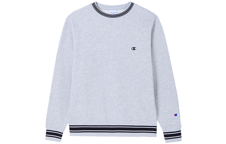 Champion FW24 Basic Embroidered Small C-Logo Crewneck Sweatshirt Gray Unisex Casual Wear U4CSWJM063