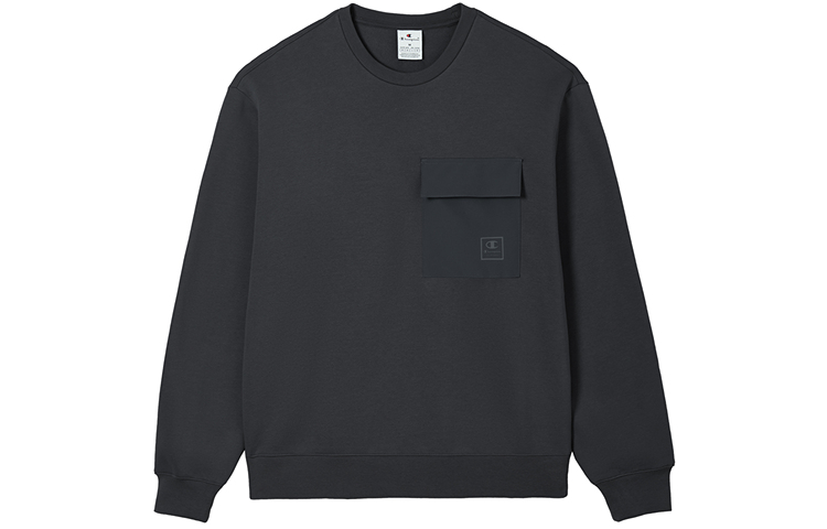 Champion FW24 C-Tech Crewneck Logo Pocket Fleece Sweatshirt Unisex Casual Basic U4CSWEM024