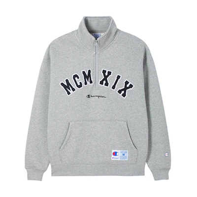Champion FW24 Fleece Lined Half-Zip Embroidered Logo Sweatshirt Unisex Casual Wear U4CSWJM048