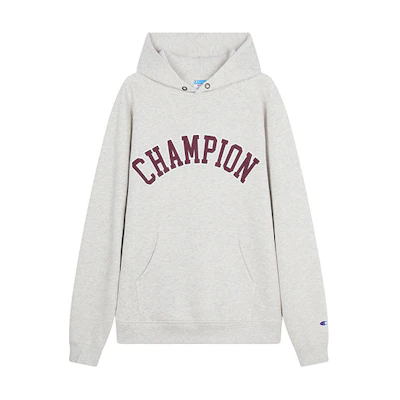 Champion FW24 Japan SMU 2 Letter Patchwork Raglan Sleeve Hoodie Unisex Casual U4CSWSM087-1