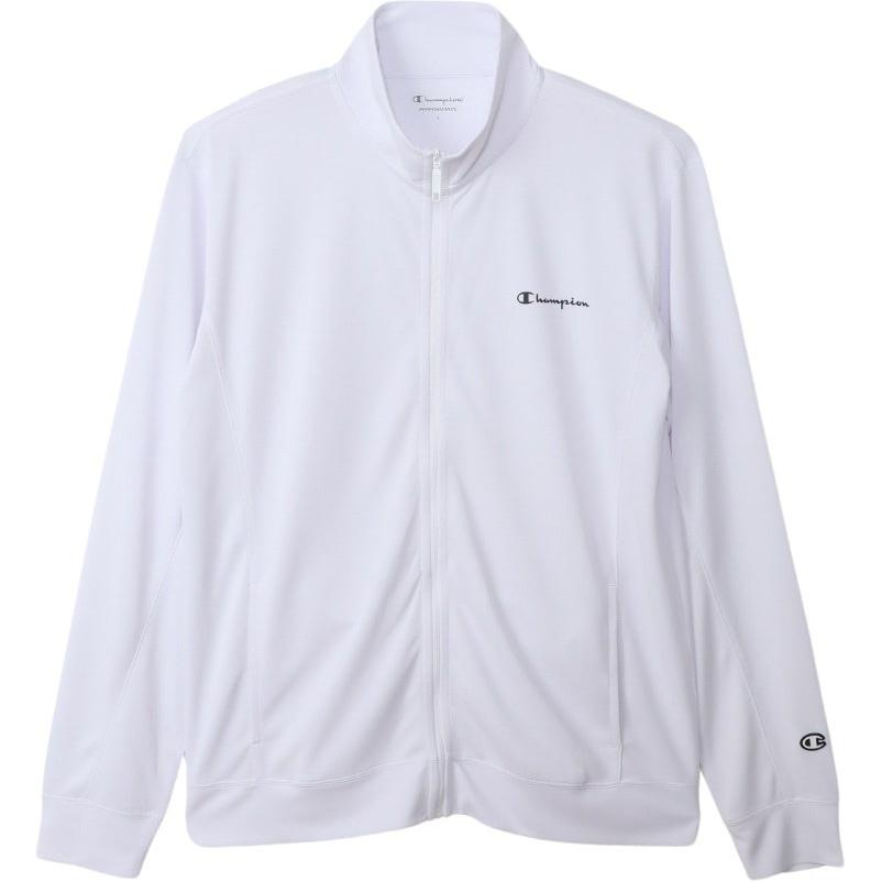 Champion FW24 Logo Quick-Dry Zip-Up Jacket Unisex White Long Sleeve C3-AS403-010