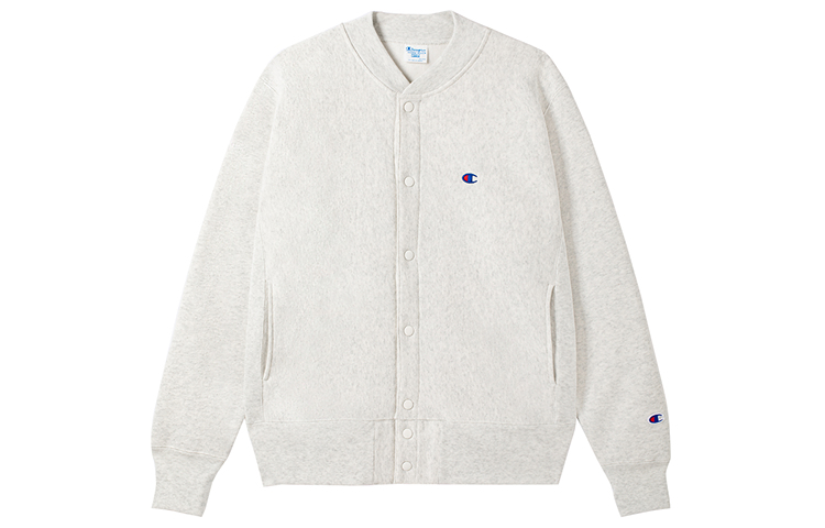 Champion FW24 Reverse Weave Button-Up Sweatshirt Unisex Casual Basic C-Logo U4CSWJM049