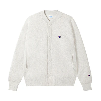 Champion FW24 Reverse Weave Button-Up Sweatshirt Unisex Casual Basic C-Logo U4CSWJM049