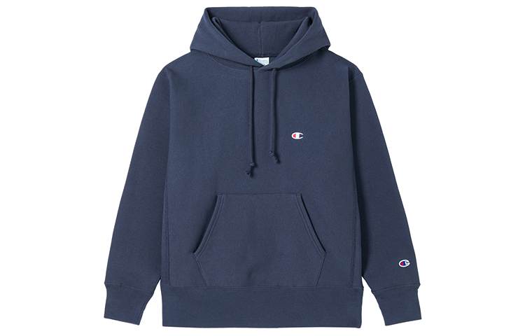 Champion FW24 Reverse Weave Classic C-Logo Hoodie Navy Unisex Japan Edition U4CSWJM064