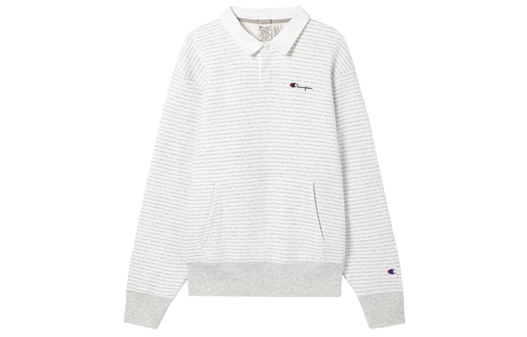 Champion FW24 Reverse Weave Embroidered Script Logo Striped Pullover Sweatshirt Unisex U4CSWUM096