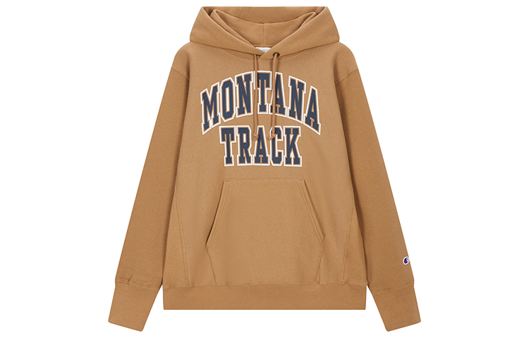 Champion FW24 Reverse Weave Hoodie Brown - Cozy, Stylish, Unisex with Logo Print U4CSWJM060