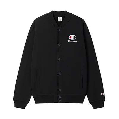 Champion FW24 Script Embroidered Logo Fleece Baseball Jacket Unisex Casual Style U4CSWEM015