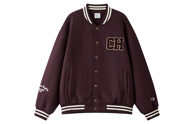 Champion FW26 AUTHENTIC Thickened Retro Embroidered Knit Baseball Jacket Unisex U6DOTSU134