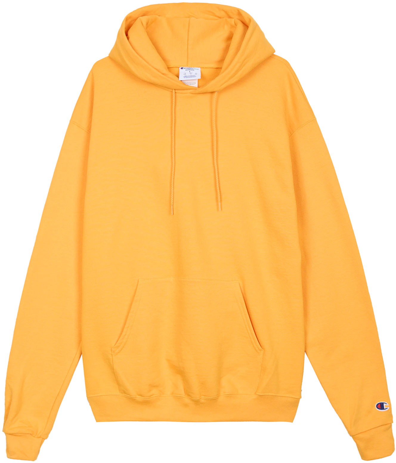 champion-gold-hoodie-with-single-cuff-logo-fleece-lined-unisex-couple-style-s700-4