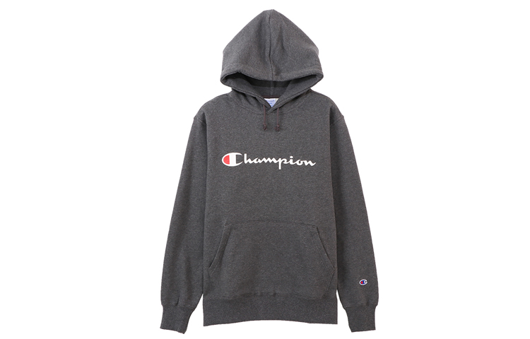 Champion Grass Print Logo Pullover Sweatshirt Japan Unisex Charcoal Grey C3-Q107-089
