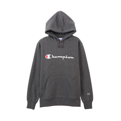 Champion Grass Print Logo Pullover Sweatshirt Japan Unisex Charcoal Grey C3-Q107-089