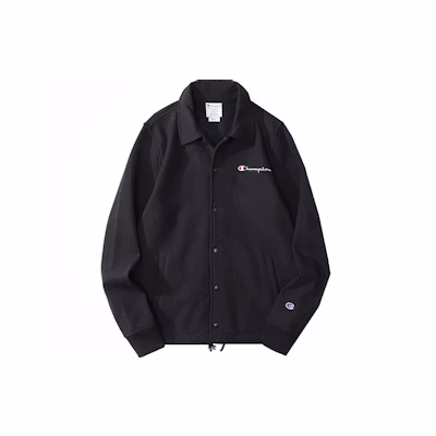 Champion Grass Script Embroidered Thick Coach Jacket Unisex Black (US Version) V5843-550723-003