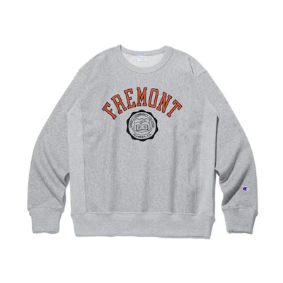 Champion Gray Crewneck Sweatshirt with Letter Print Casual Design CKTS3F304G2