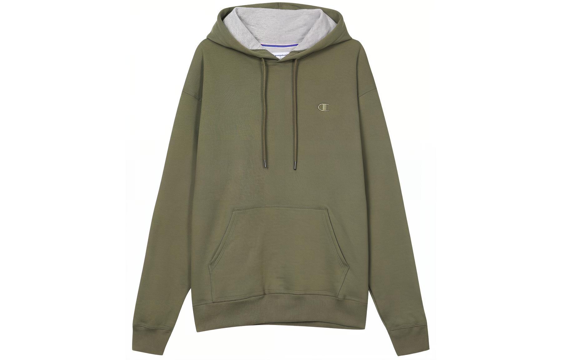 Champion Green Hoodie with Logo on Chest and Sleeve - Unisex Couple Edition S0889-407D55-9AX