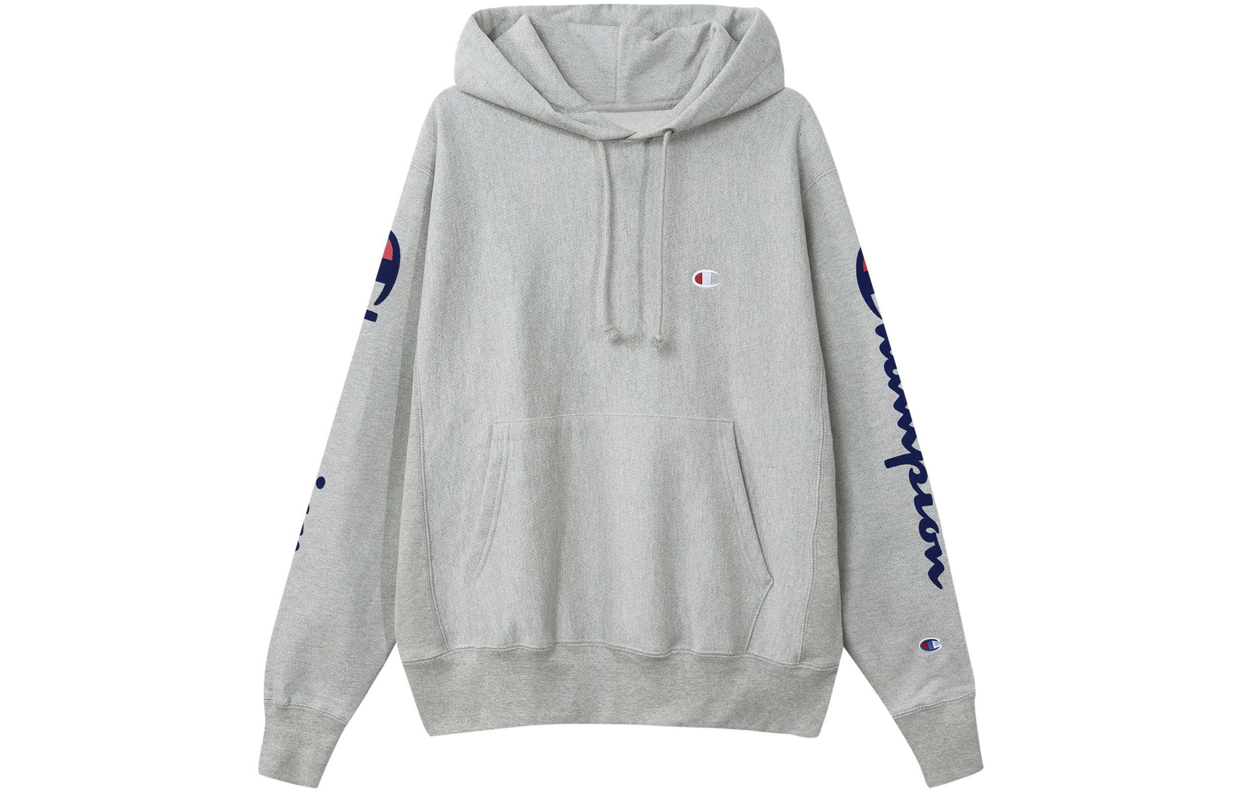 Champion Grey Script Logo Hoodie Loose Fit Unisex Kirin Arm Style (US Version) GF68-Y07985-1LC