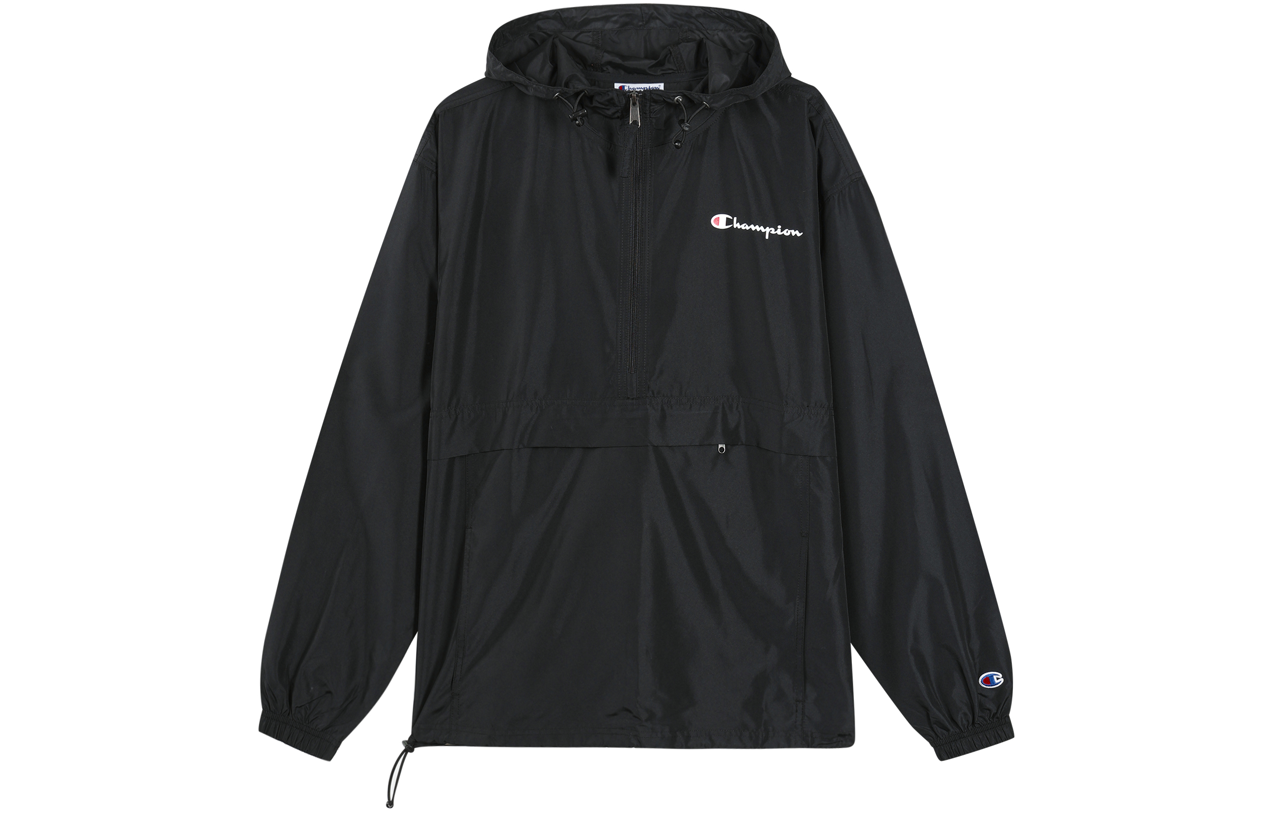 Champion Half-Zip Embroidered Logo Loose Waterproof Windbreaker Jacket Unisex V1012-549369-003