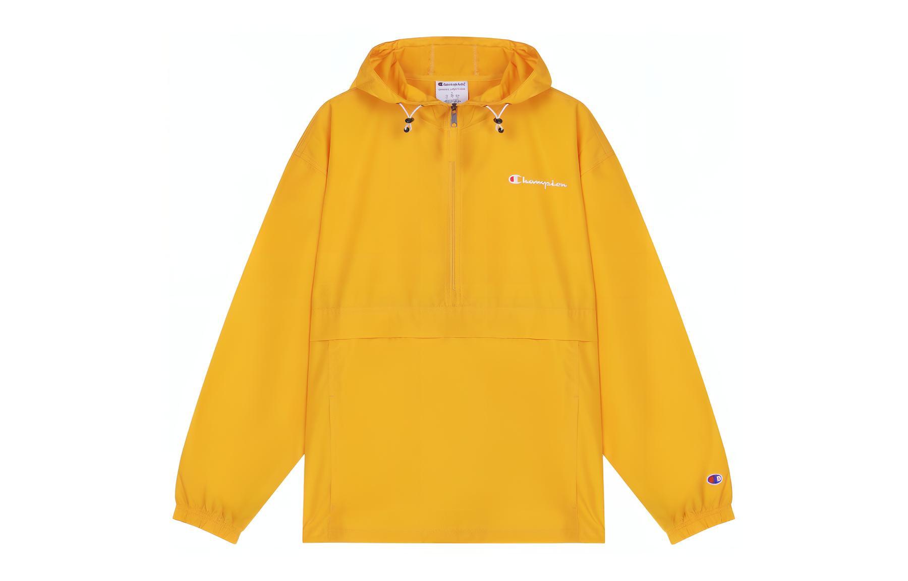 Champion Half-Zip Embroidered Script Logo Jacket Unisex Yellow V1012-549369-MLV