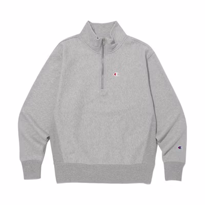 Champion Half-Zip Pullover Fleece Sweatshirt Gray CKTS3F308G2