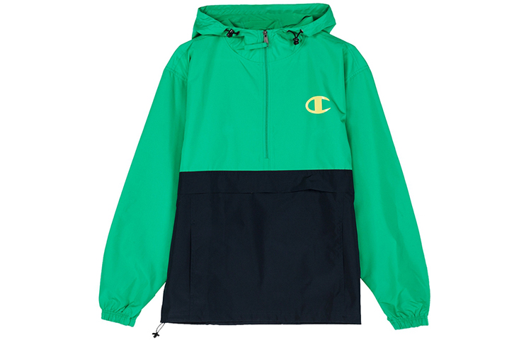 Champion Half-Zip Pullover Jacket Big C Logo Green/Navy Unisex (US Version) V1016-550750