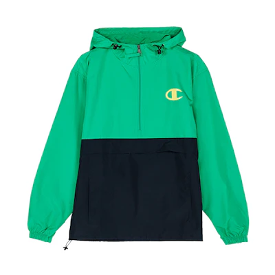 Champion Half-Zip Pullover Jacket Big C Logo Green/Navy Unisex (US Version) V1016-550750