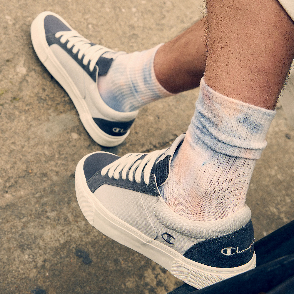 Sizing Champion Heritage Suede Low 'Logo Sulaman Blok Warna - Kelabu Lunar' U2BFCTM04P1