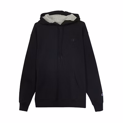 Champion Hoodie Black with Small Chest Logo, US Edition S0889-407D55-003